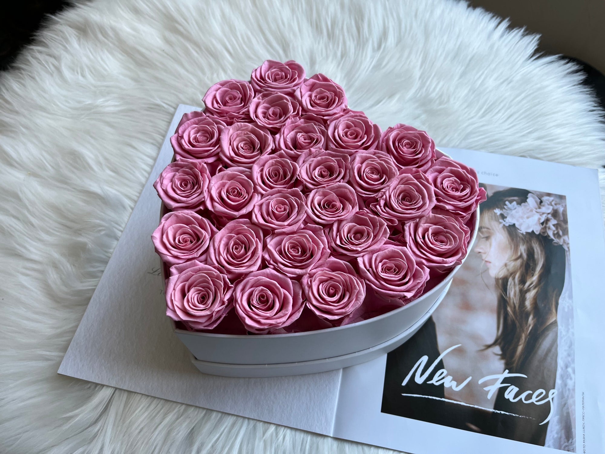 Large Heart White Box · Roses