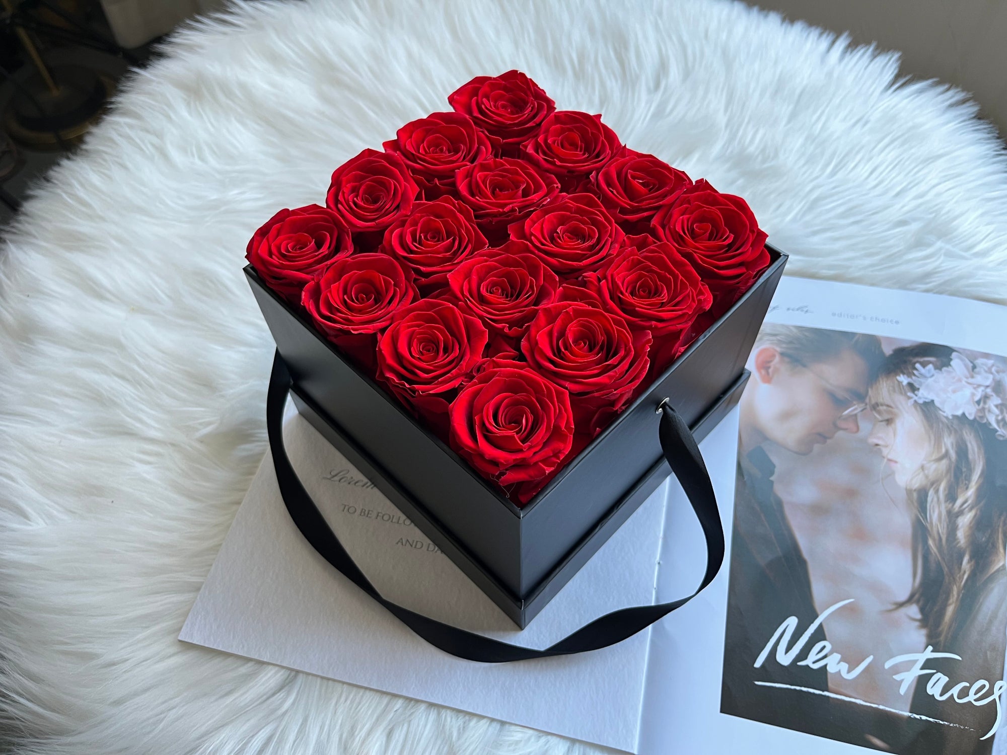 Large Square Black Box · Roses