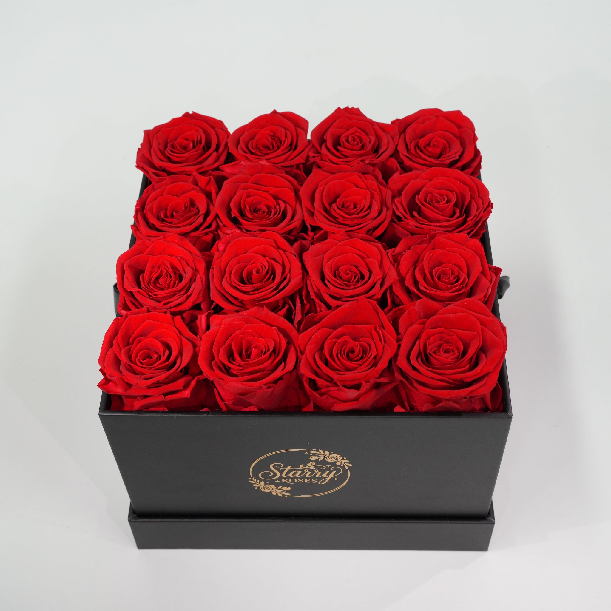 Large Square Black Box Preserved Roses